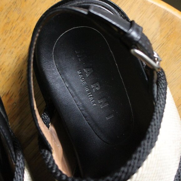 Marni cream and black woven sandals with satin bow detail Sz 8 - Picture 5 of 9